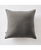 Slub Sistine dunkelgraues abnehmbares Kissen - 45 x 45 cm