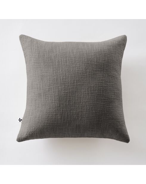 Slub Sistine dunkelgraues abnehmbares Kissen - 45 x 45 cm