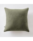Slub Sistine khaki verwijderbaar kussen - 45 x 45 cm