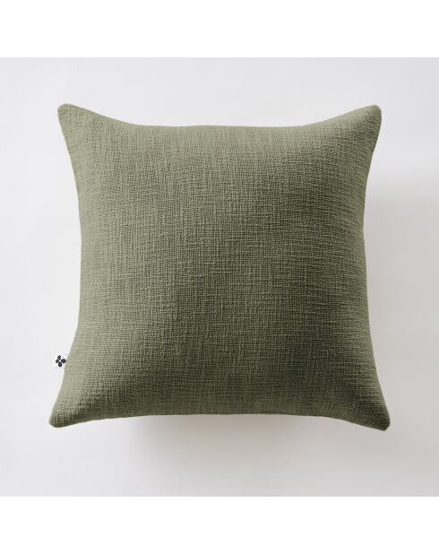 Slub Sistine abnehmbares Kissen, 45 x 45 cm, khakifarben