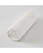 Sábana bajera ajustable de lino lavado blanco Soline