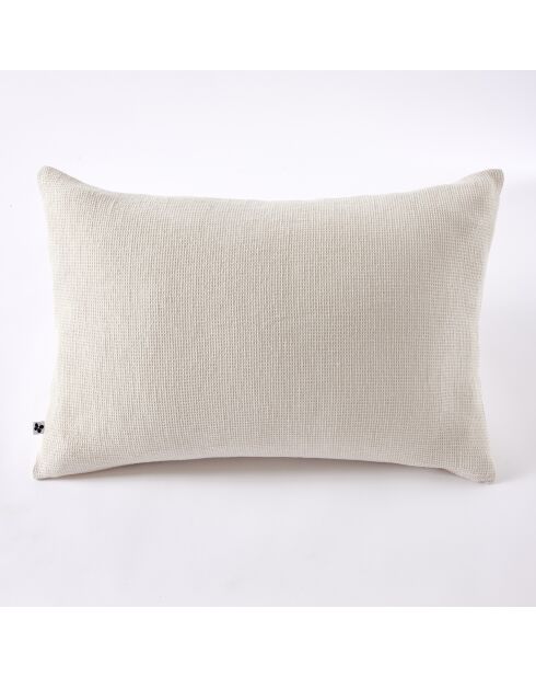 Taie d'oreiller nid d'abeille uni Alma naturel