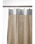 Rideau galon fronceur gaze de coton unie Gaïa beige foncé - 140 x 240 cm