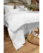 Bout de lit gaze de coton unie Ina blanc - 90 x 220 cm