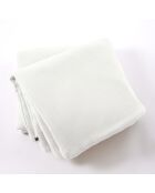 Bout de lit gaze de coton unie Ina blanc - 90 x 220 cm