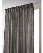 Rideau galon fronceur gaze de coton unie Gaïa anthracite - 140 x 240 cm