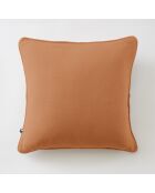 Abnehmbares Kissen mit schlichter Paspelierung aus Baumwollgaze Gaïa hellorange - 45 x 45 cm