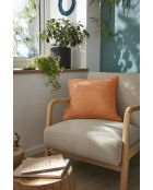 Abnehmbares Kissen mit schlichter Paspelierung aus Baumwollgaze Gaïa hellorange - 45 x 45 cm