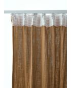 Rideau galon fronceur gaze de coton unie Gaïa marron - 140 x 240 cm