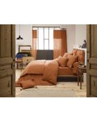 Édredon gaze de coton unie Gaïa orange clair - 180 x 240 cm