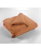 Édredon gaze de coton unie Gaïa orange clair - 180 x 240 cm