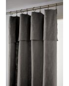 Rideau ajustable + 8 anneaux pince Slub Sixtine gris foncé - 140 x 270 cm