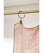 Rideau ajustable + 8 anneaux pince lin lavé Soline rose - 140 x 270 cm