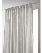 Gaïa grauer, schlichter, plissierter Zopfvorhang aus Baumwolle, 140 x 240 cm