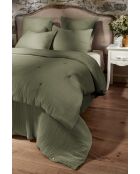 Bout de lit gaze de coton unie Ina kaki - 90 x 220 cm