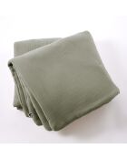 Bout de lit gaze de coton unie Ina kaki - 90 x 220 cm