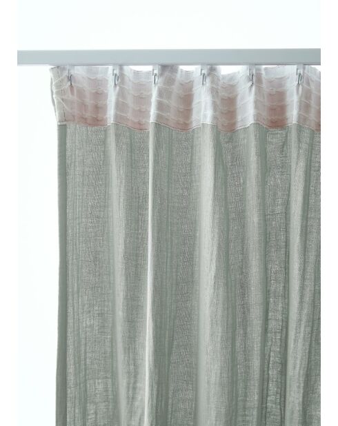 Gaïa Rüschenvorhang aus Baumwolle, einfarbig, 140 x 240 cm, hellblau