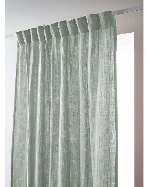 Gaïa Rüschenvorhang aus Baumwolle, einfarbig, 140 x 240 cm, hellblau