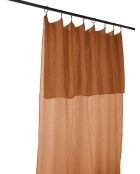 Rideau ajustable + 8 anneaux pince gaze de coton unie Gaïa orange clair - 140 x 300 cm