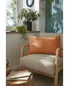 Abnehmbares Kissen mit schlichter Paspelierung aus Baumwollgaze Gaïa hellorange - 40 x 60 cm