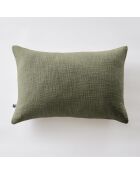 Slub Sistine abnehmbares Kissen, Khaki, 40 x 60 cm