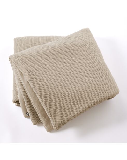 Bout de lit nid d'abeille uni Alma beige foncé - 90 x 200 cm