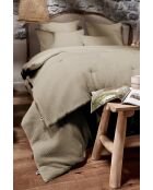 Bout de lit nid d'abeille uni Alma beige foncé - 90 x 200 cm