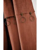 Rideau ajustable + 8 anneaux pince Slub Sixtine orange - 140 x 270 cm