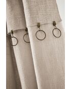 Rideau ajustable + 8 anneaux pince Slub Sixtine naturel - 140 x 270 cm
