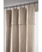 Rideau ajustable + 8 anneaux pince Slub Sixtine naturel - 140 x 270 cm
