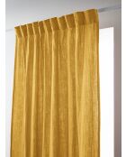 Rideau galon fronceur gaze de coton unie Gaïa jaune - 140 x 240 cm