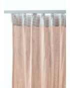 Rideau galon fronceur gaze de coton unie Gaïa rose clair - 140 x 240 cm