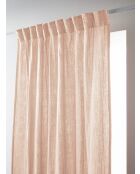 Rideau galon fronceur gaze de coton unie Gaïa rose clair - 140 x 240 cm
