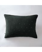 Federa in garza di cotone verde scuro Gaia Boho