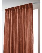 Rideau galon fronceur gaze de coton unie Gaïa orange - 140 x 240 cm