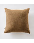 Slub Sistine bruin afneembaar kussen - 45 x 45 cm