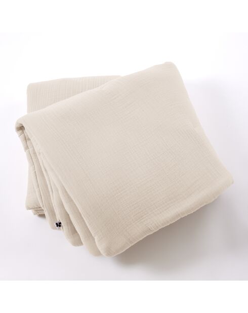 Bout de lit gaze de coton unie Ina naturel - 90 x 220 cm