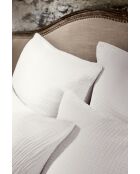Taie d'oreiller gaze de coton unie Ina blanc