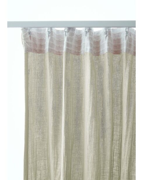 Gaïa Rüschenvorhang aus Baumwollgaze, einfarbig, 140 x 240 cm, hellgrün
