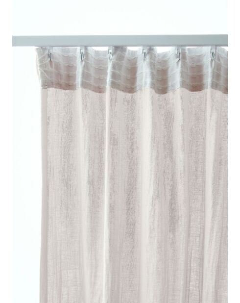 Rideau galon fronceur gaze de coton unie Gaïa blanc - 140 x 240 cm
