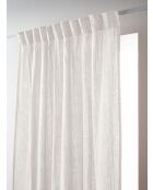 Rideau galon fronceur gaze de coton unie Gaïa blanc - 140 x 240 cm