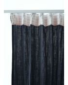 Gaïa donkerblauw effen katoenen gaasgordijn met ruches - 140 x 240 cm
