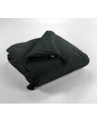 Bout de lit gaze de coton unie Gaia vert foncé - 90 x 200 cm