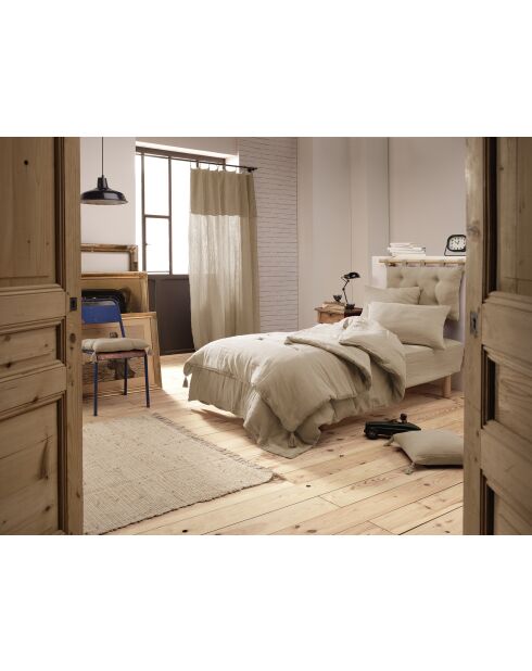 Édredon gaze de coton unie Gaïa beige foncé - 150 x 150 cm