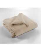 Bout de lit gaze de coton unie Gaïa beige foncé - 90 x 200 cm