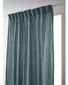 Rideau galon fronceur gaze de coton unie Gaïa bleu - 140 x 240 cm