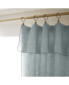 Verstellbarer Vorhang mit 8 Clips und Ringen, gewaschenes Leinen, Soline, blau, 140 x 270 cm
