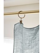 Verstellbarer Vorhang mit 8 Clips und Ringen, gewaschenes Leinen, Soline, blau, 140 x 270 cm