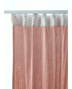 Rideau galon fronceur gaze de coton unie Gaïa rose - 140 x 240 cm