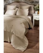 Bout de lit gaze de coton unie Ina beige foncé - 90 x 220 cm